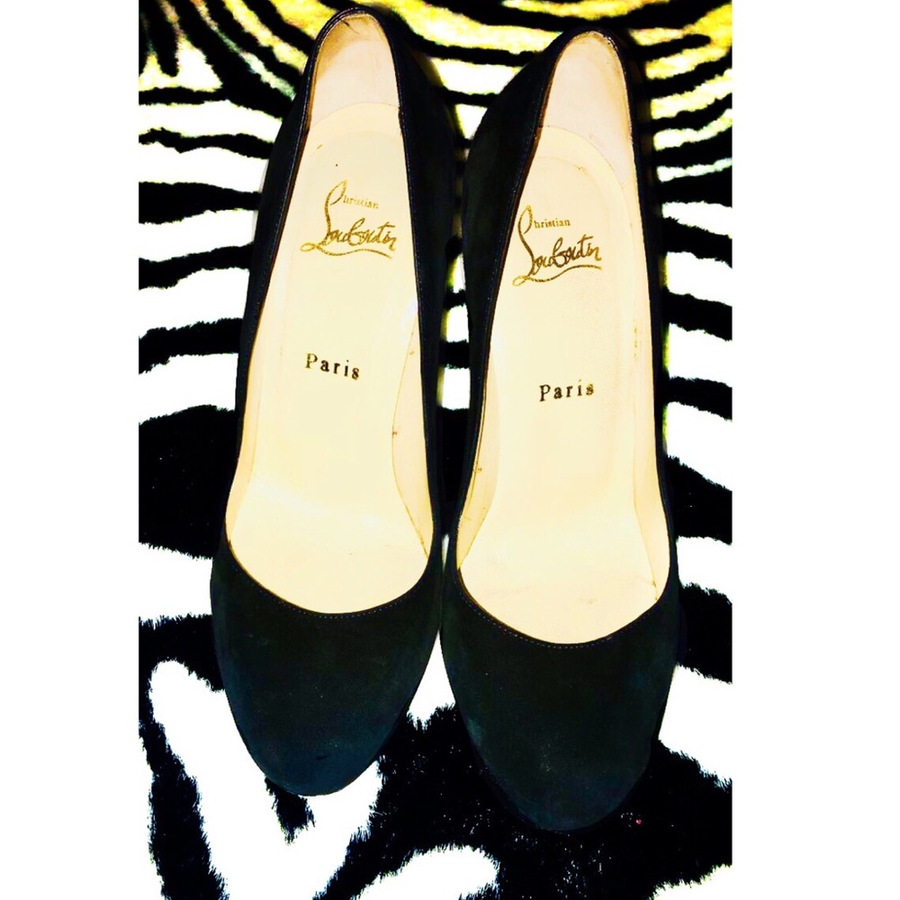 CHRISTIAN LOUBOUTIN RON RON BLACK SUEDE